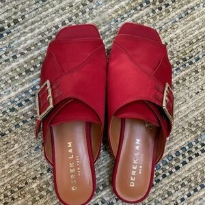 Derek Lam Noa New York Red Fabric Sandals EU 36